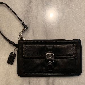Coach Leather Wristlet - Black